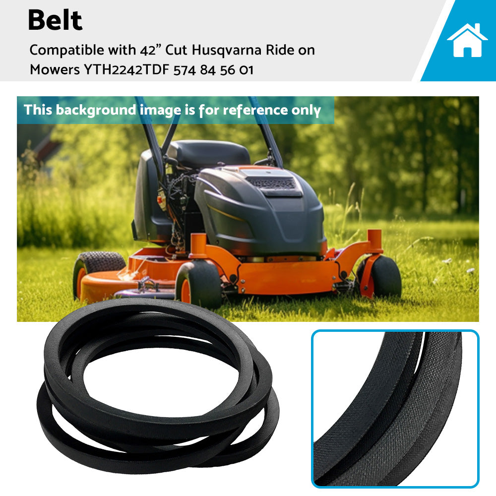 Deck Belt Suitable For 42inch Cut Husqvarna Ride on Mowers YTH2242TDF 574 84 56 01-4