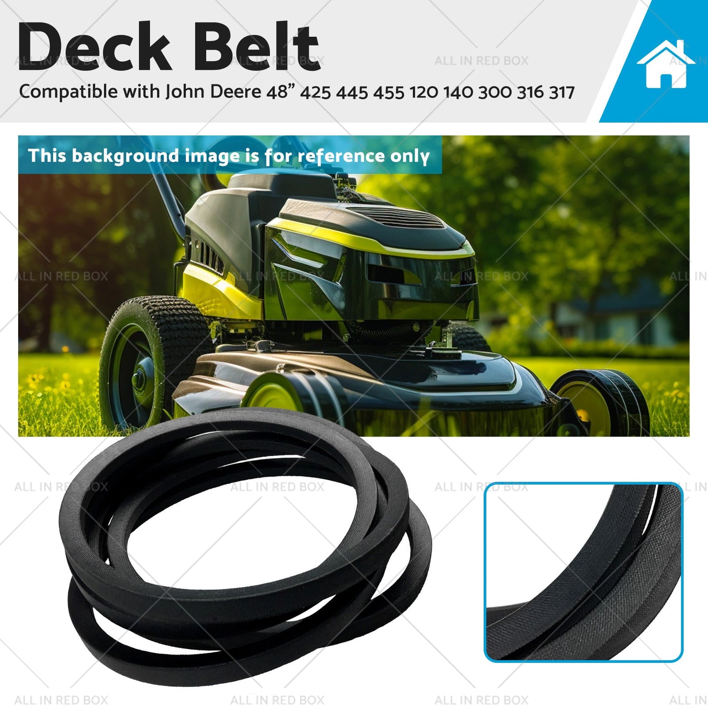 Deck Belt Suitable for John Deere M112268 48 inch 425 445 455 120 140 300 316 317-0