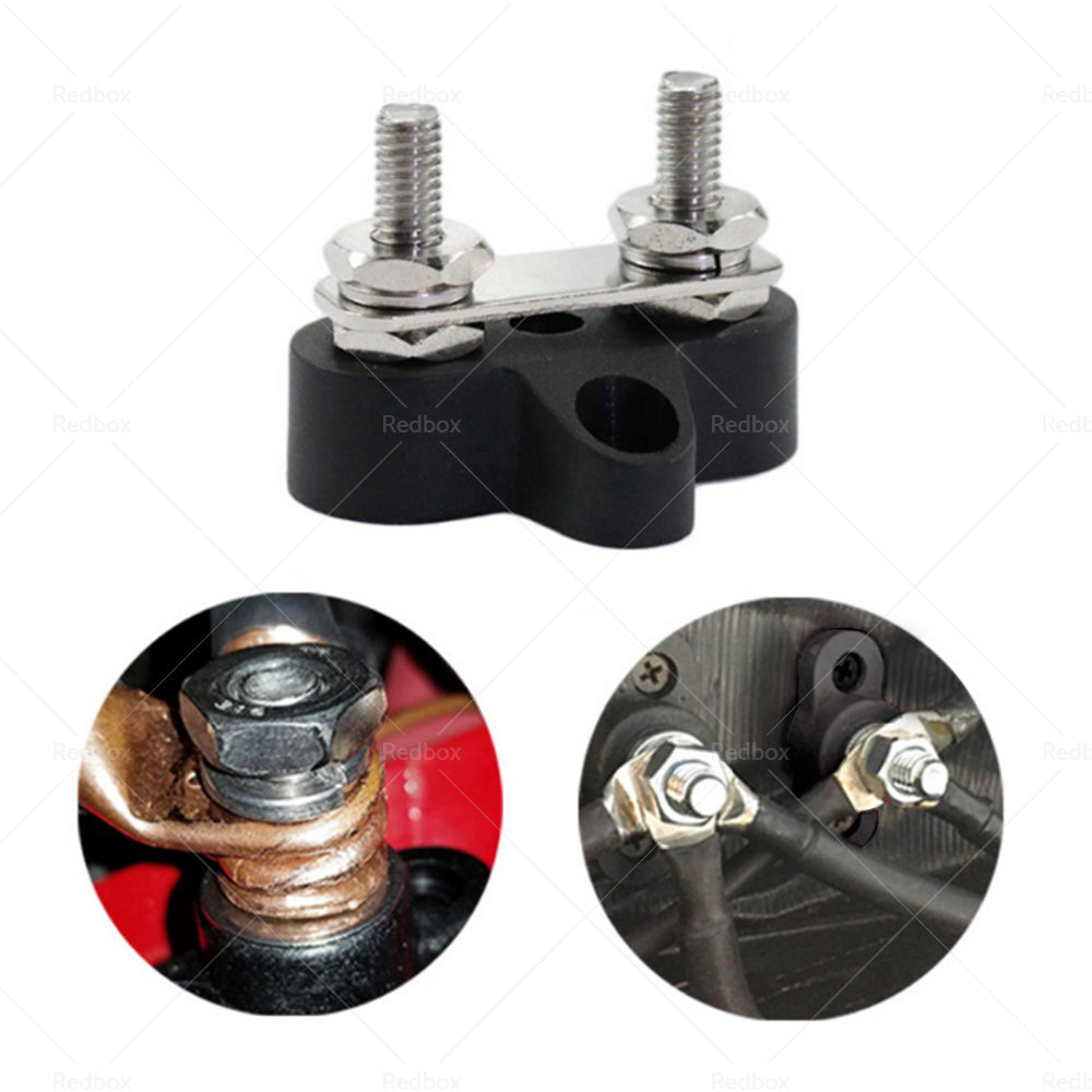Bus Bar Terminal Block Heavy Duty Dual M6 Power Distribution Stud Black-3
