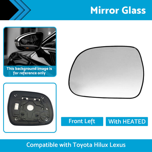 Left Side Mirror Glass Suitable for Lexus RX300 RX330 Toyota Hilux HEATED Convex-1
