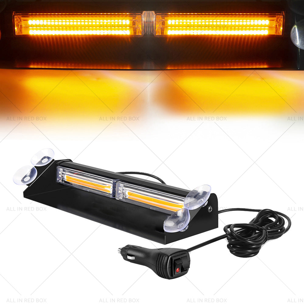 Amber Bar LED Flashing Beacon Strobe Warning Light Car Truck For Windshield Dash-4