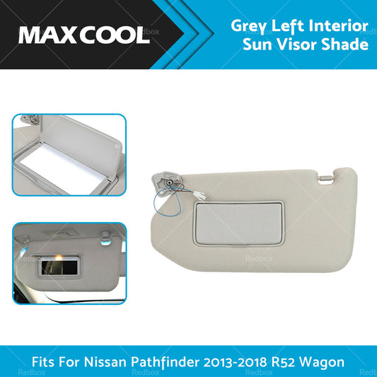 Left Interior Sun Visor Shade Grey Fit For Nissan Pathfinder 2013-2018 R52 Wagon-1