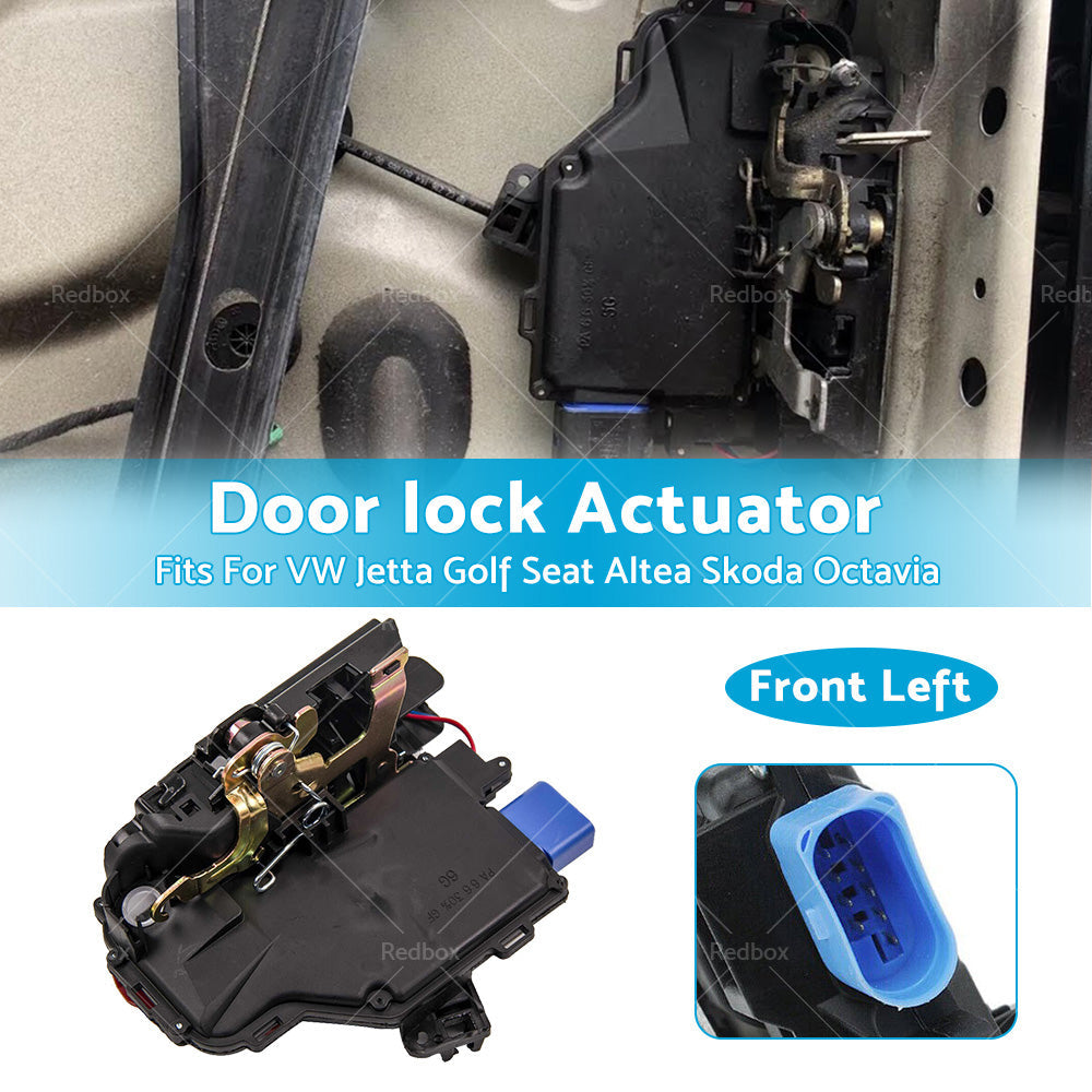 Front Left Door lock Actuator Fits For VW Jetta Golf Seat Altea Skoda Octavia-2