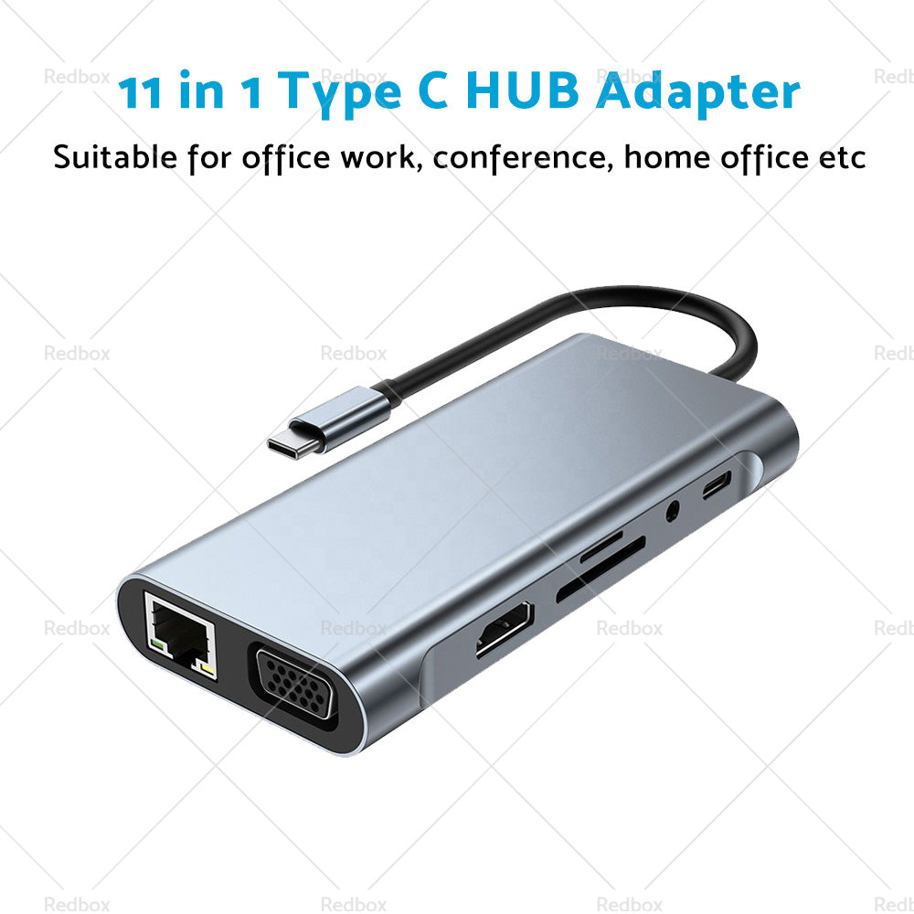 11in1 USB-C Type C HDMI USB 3. 0 HUB Adapter Compatible with MacBook Pro iPad Pro-2