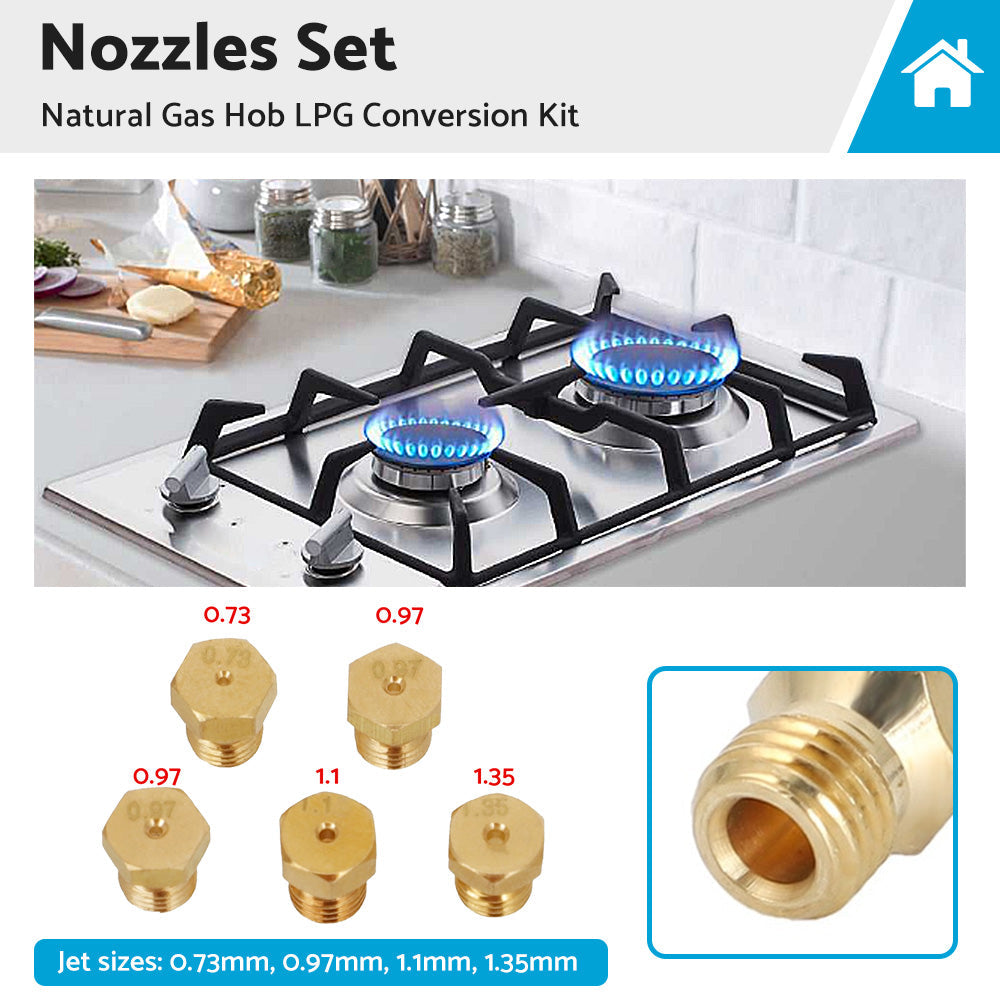 5PCS Burner Gas Natural Gas Hob LPG Conversion Kit Jets Nozzles Injectors Set-0