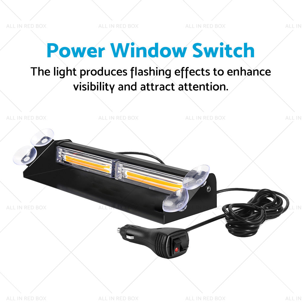 Amber Bar LED Flashing Beacon Strobe Warning Light Car Truck For Windshield Dash-1