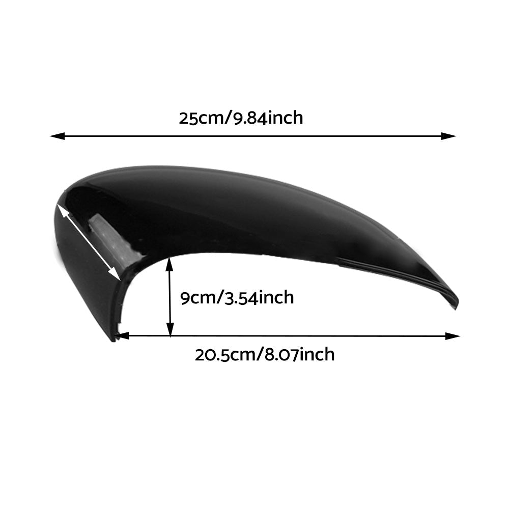 Left and Right Wing Mirror Cover Gloss Black Suitable For Ford Fiesta MK7 2008-2017-4