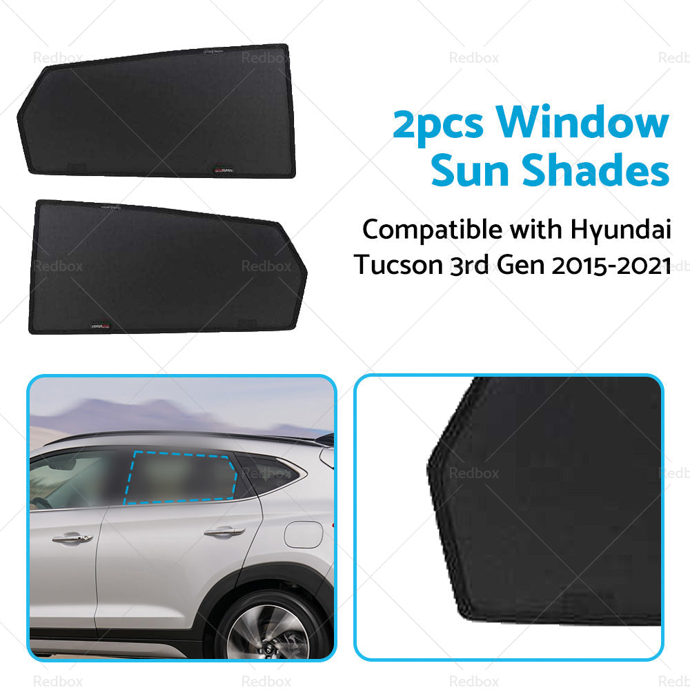 2PCS Rear Car Window Sun Shades Suitable For Hyundai Tucson 3rd Gen 2015-2021-4