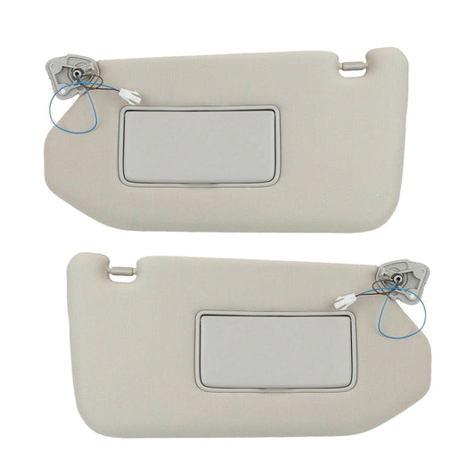 RH&LH Grey Sun Visor W/Mirror Suitable for Nissan Pathfinder Infiniti QX60 JX35-1