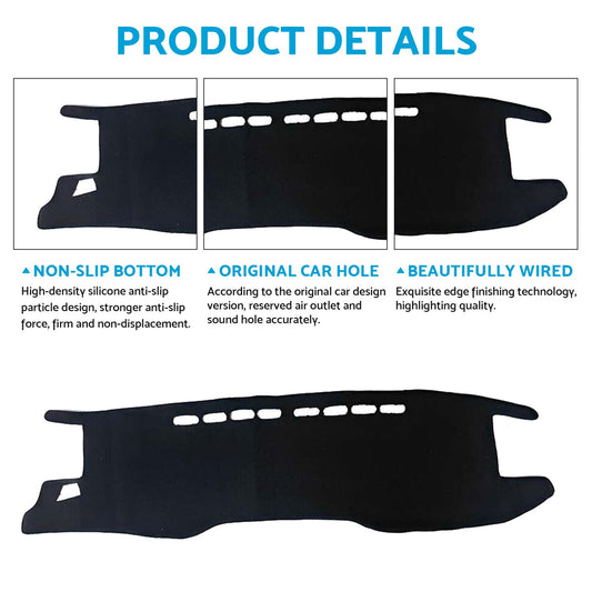 Non-Slip Dash Mat Dashboard Cover Suitable For Toyota Hilux 2020-2024 Black-1