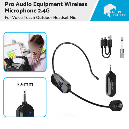 Pro Audio Equipment Wireless Microphone 2. 4G For Voice Teach Outdoor Headset Mic-1