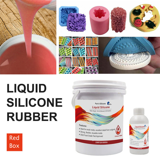SH25 Liquid Silicone Rubber Mould Making Kit 100:3 Mix - 1Kg 5Kg 10Kg Red-1