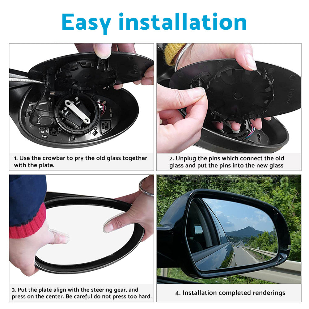 Left Side Mirror Glass with Back Plate Suitable For Toyota Yaris 2012-2017-4