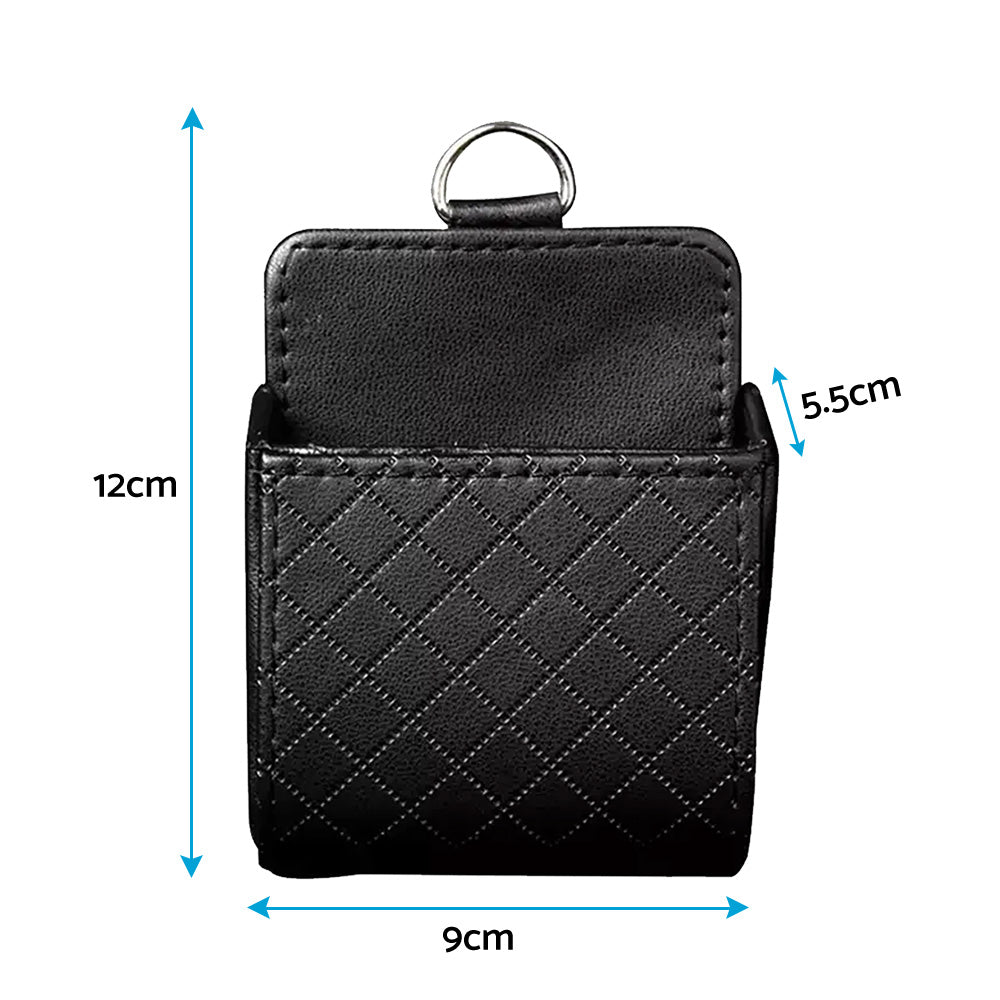 Car Organizer Bag Air Outlet Dashboard Hanging Leather Car Mobile Phone Holder-4