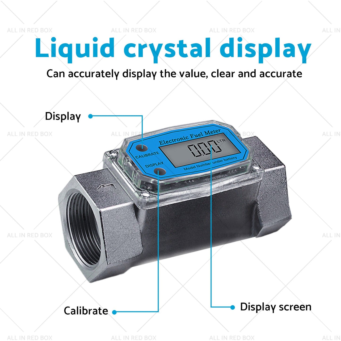 1. 5 inch Turbine Digital Diesel Water Fuel Flow Meter Oval Gear Flow Gauge-2