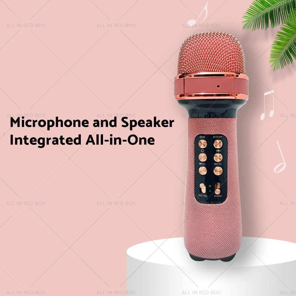 Wireless Blue-tooth Portable Karaoke Microphone Speaker Mic USB Speaker Portable-2