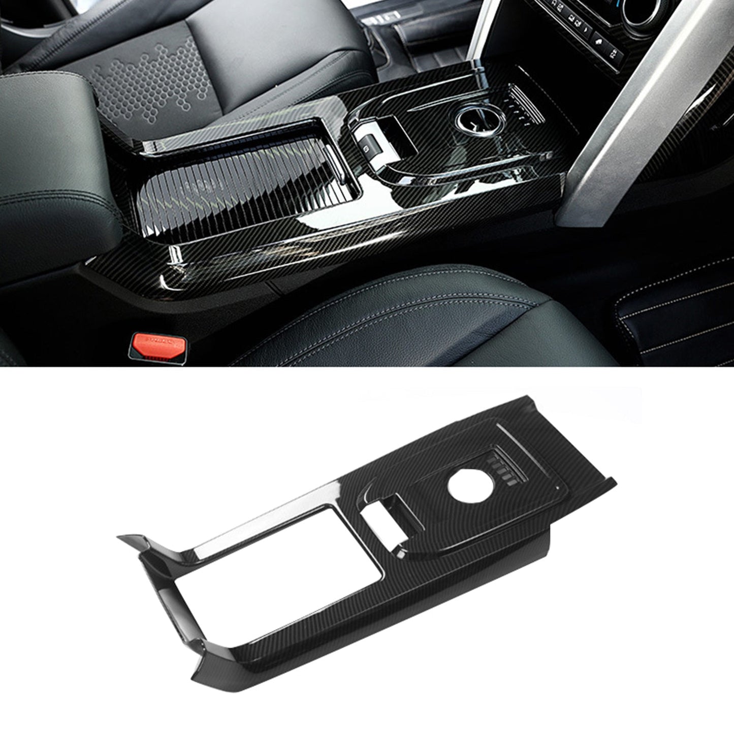 Centre Console Trim Suitable for Land Rover Discovery Sport 15-18 Carbon Fiber-4