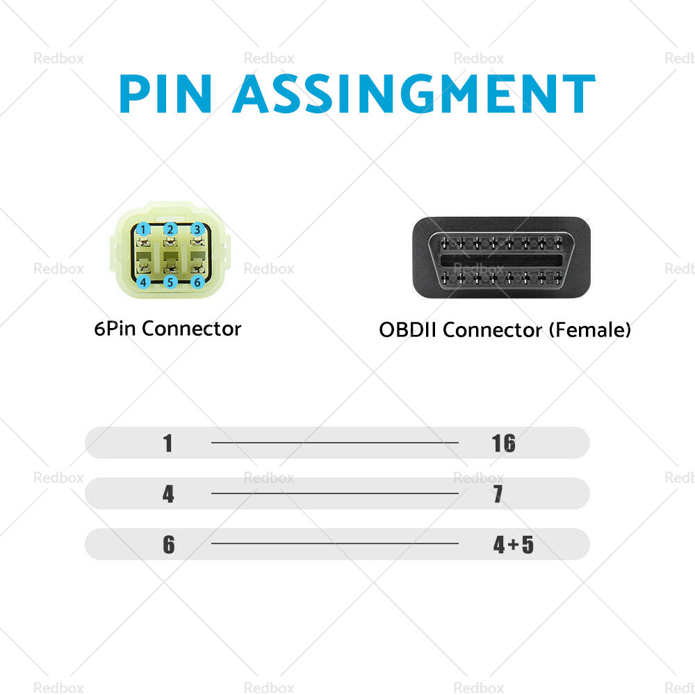 6 Pin OBD For Kawasaki Motorcycle Connector Diagnostic Tool Adapter Plug Cable-4