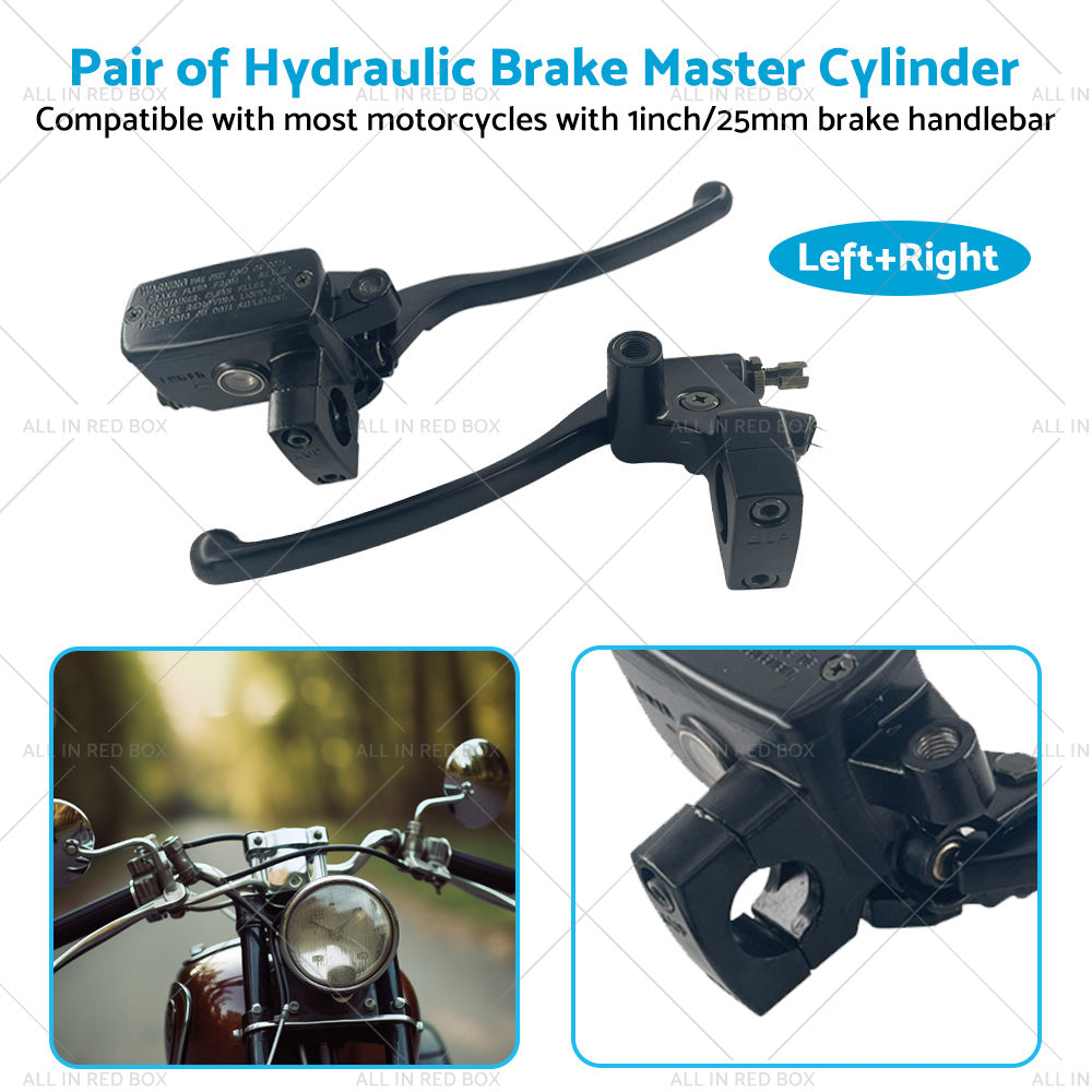 Pair 1inch 25mm Motorcycle Hydraulic Brake Clutch Master Cylinder Lever Left Right-3