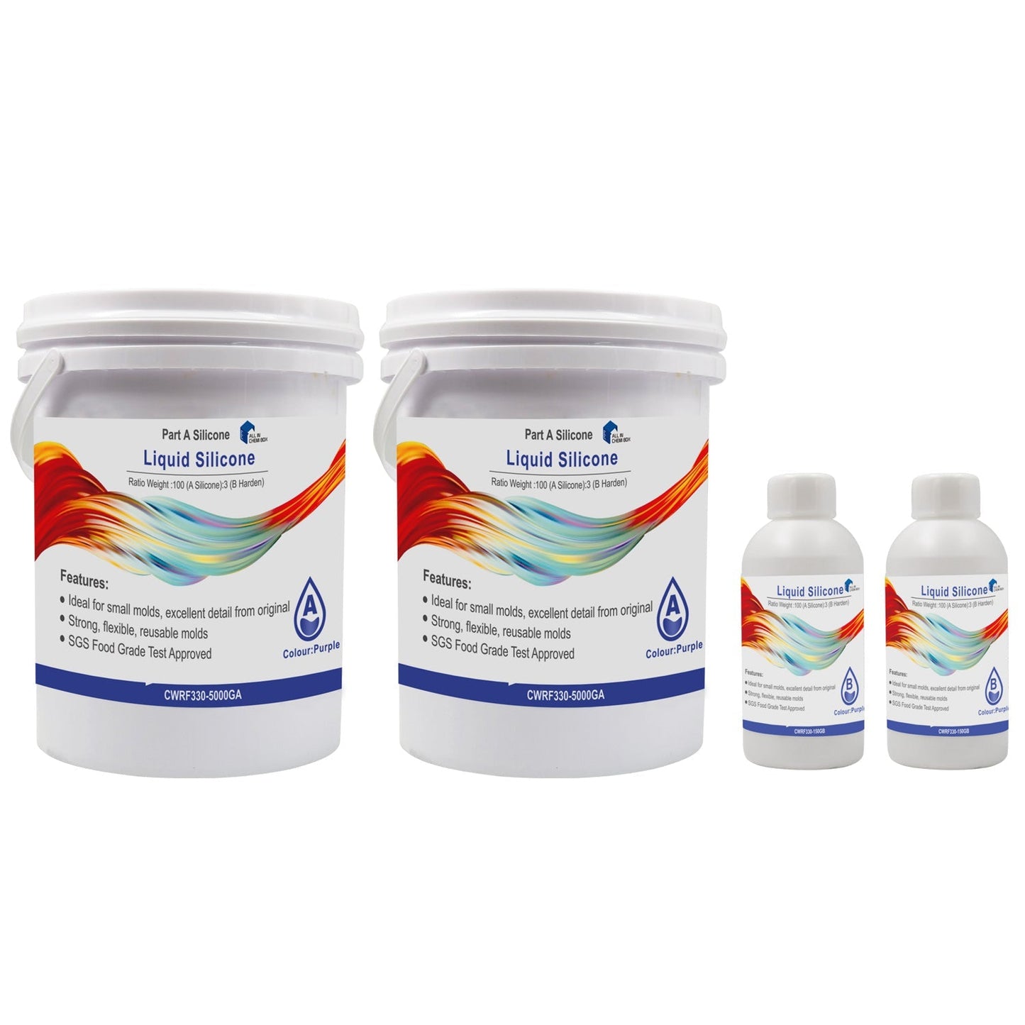 SH25 Liquid Silicone Rubber Mould Making Kit 100:3 Mix - 1Kg 5Kg 10Kg Purple-7