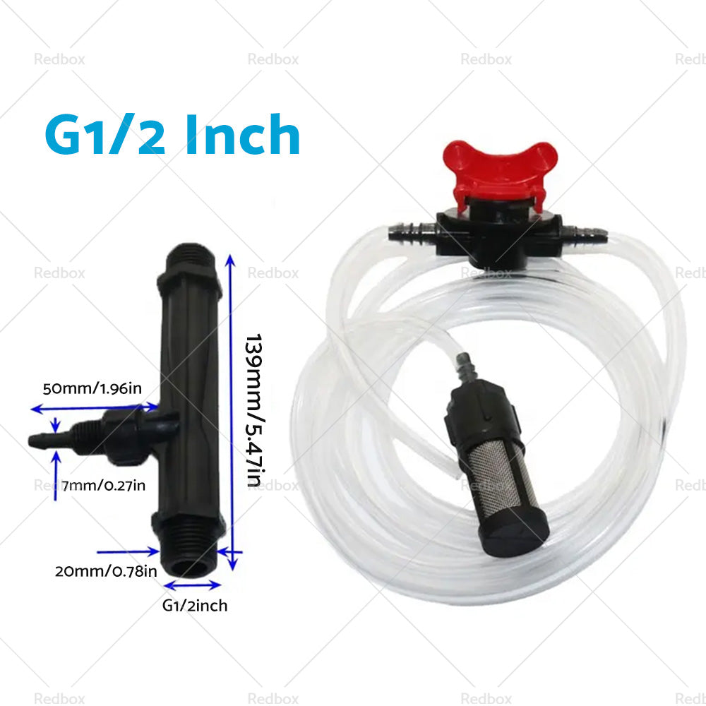 1/2 3/4 Irrigation Venturi Fertilizer Kit Injector Water Tube Switch Filter-6