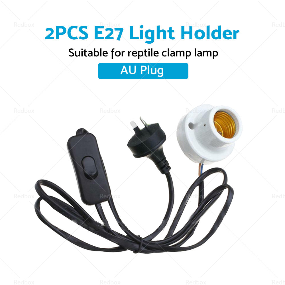 2PCS Ceramic Heat UV UVB Lamp Light Holder For Brooder Reptile Basking Tortoise-2