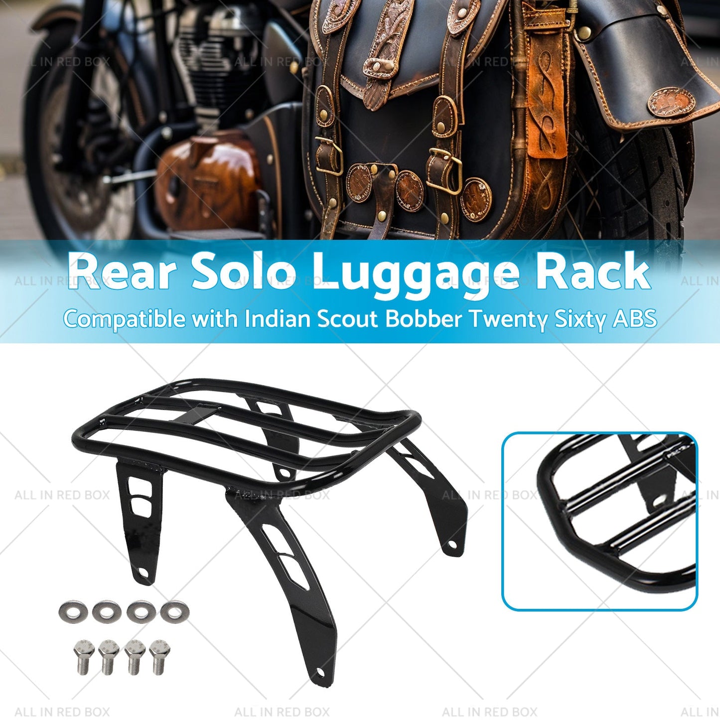 Motorcycle Rear Solo Luggage Rack Suitable For Indian Scout Bobber Twenty Sixty-2