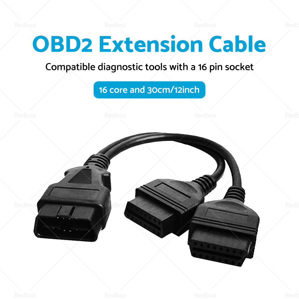 OBD2 16 Pin Splitter Extension Cable Male to Dual Female 12inch or 30cm Y Lead-1