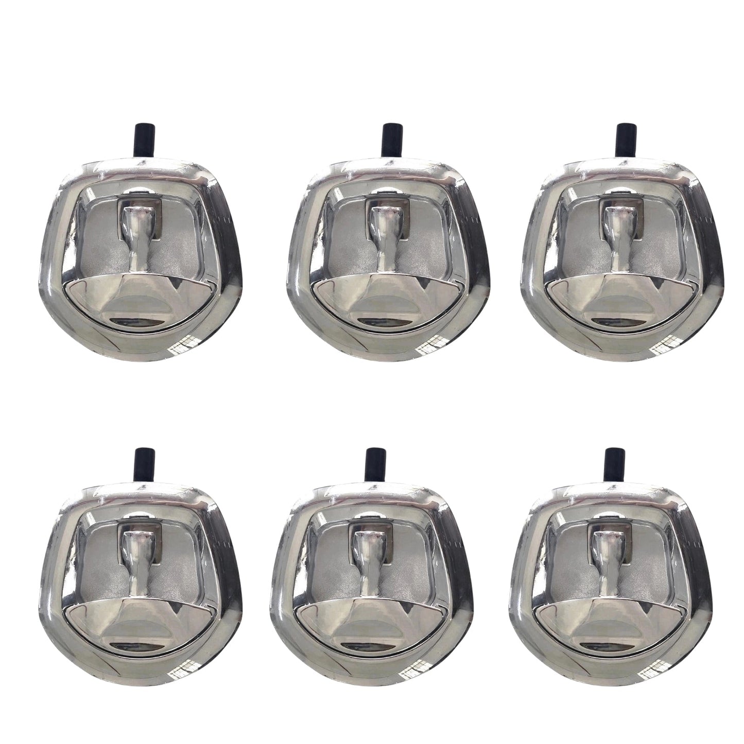6 Set Chrome Power Operated Recessed Folding Whale Tail T-Lock Handle Toolbox-0