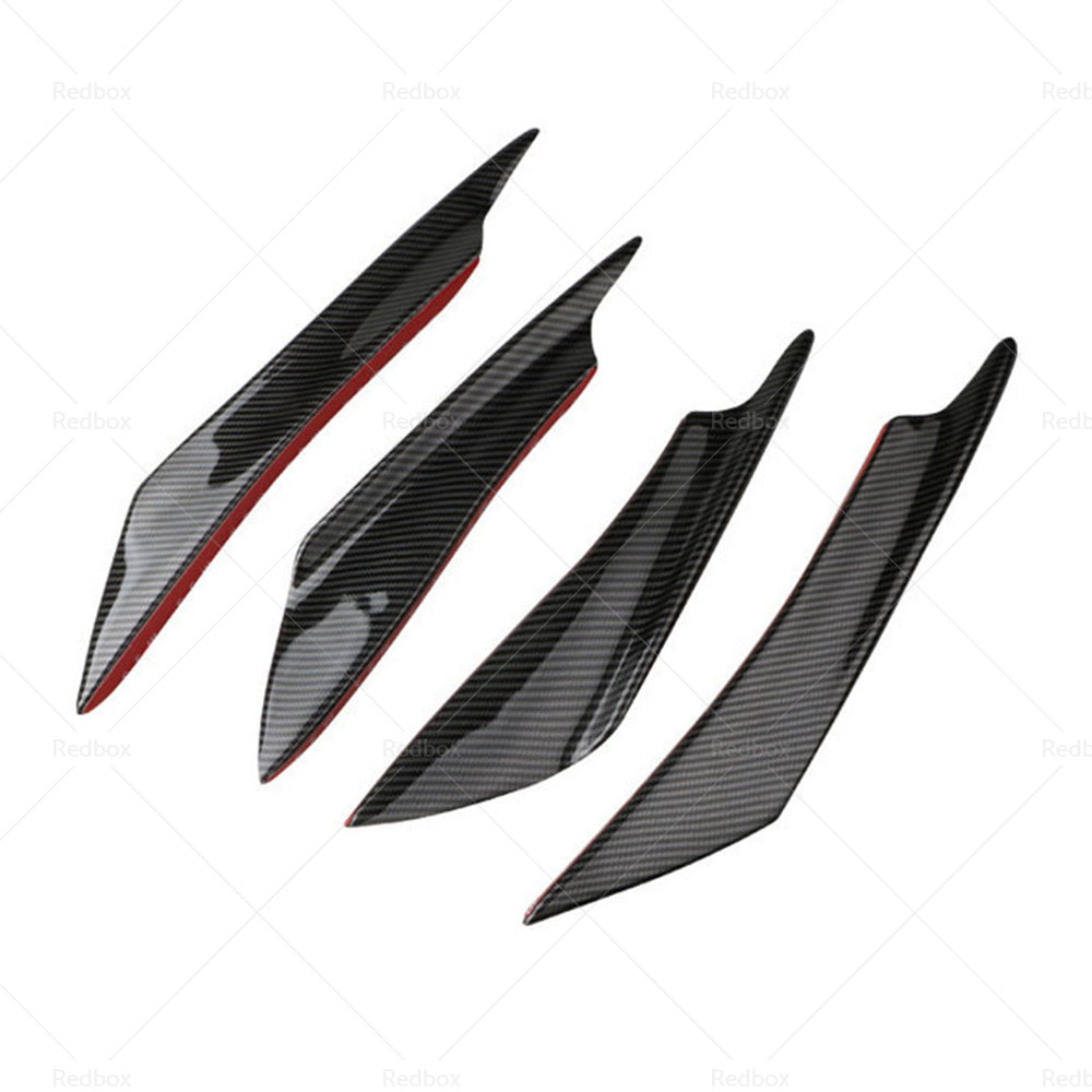 4x Carbon Fiber Car Bumper Fin Canard Splitter Diffuser Valence Spoiler Lip-4