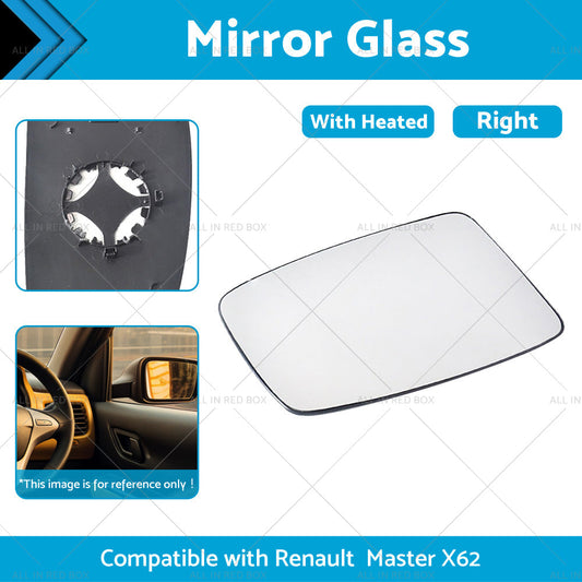 Right Mirror Glass Suitable for Renault Master X62 2010-2019 Heated Convex base-1