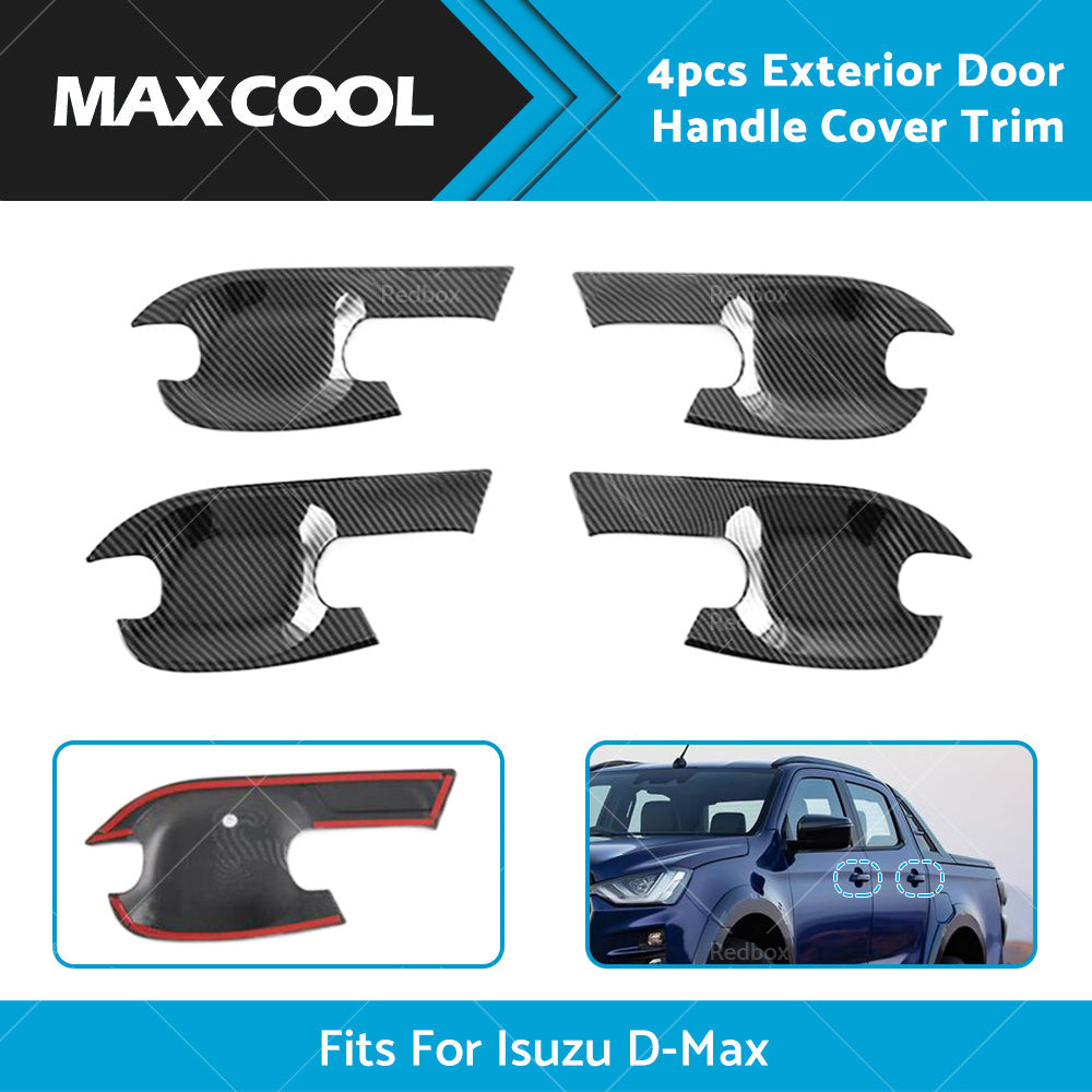 Carbon Fiber Exterior Door Handle Bowl Cover Trim For Isuzu D-Max Dmax 2021-2022-0