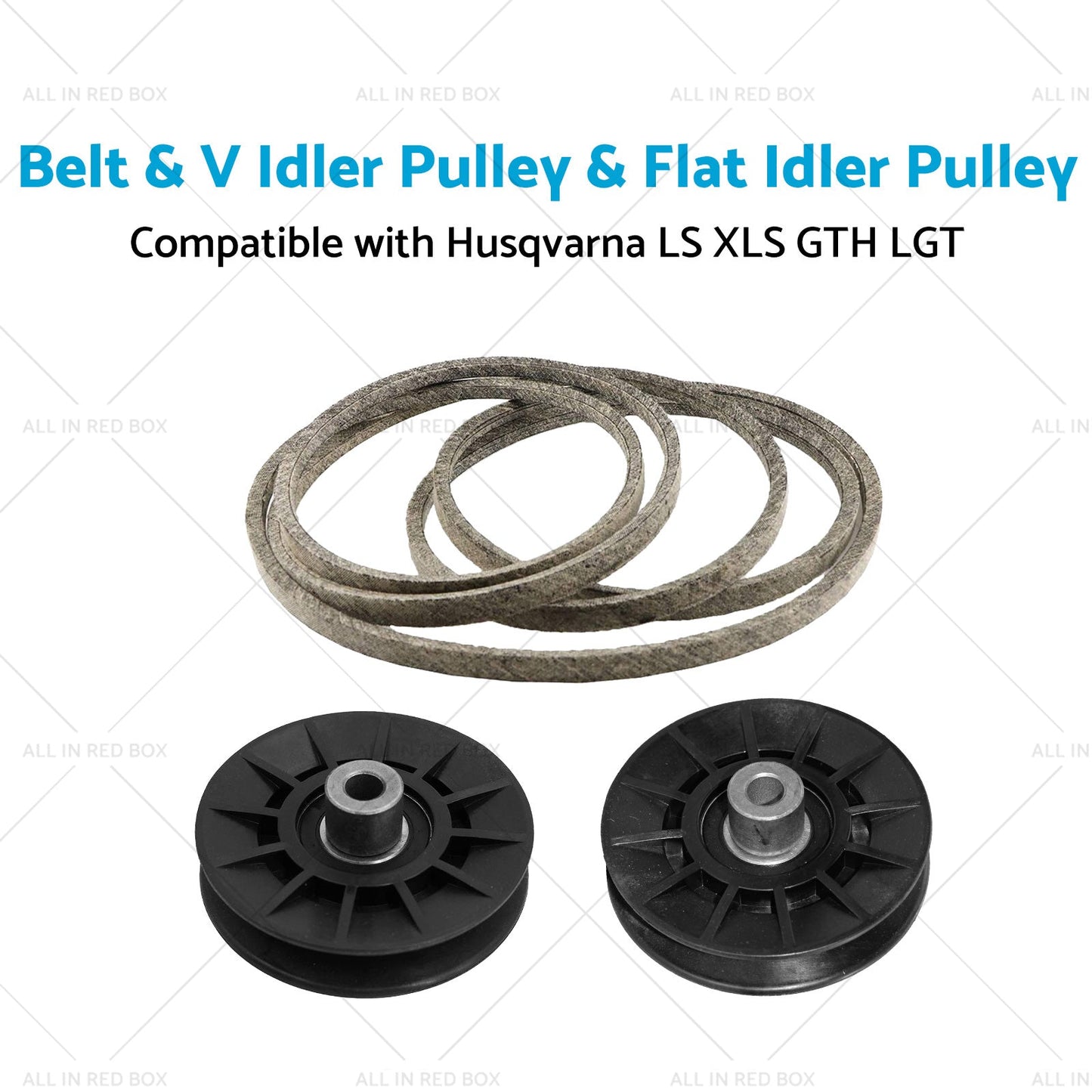 Belt and V Idler Pulley and Flat Idler Pulley Suitable For Husqvarna LS XLS GTH LGT-1