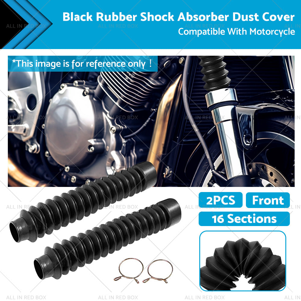 Motorcycle Rubber Front Fork Cover Dust Gaiters Gaitor Boot Shock Absorber Black-0