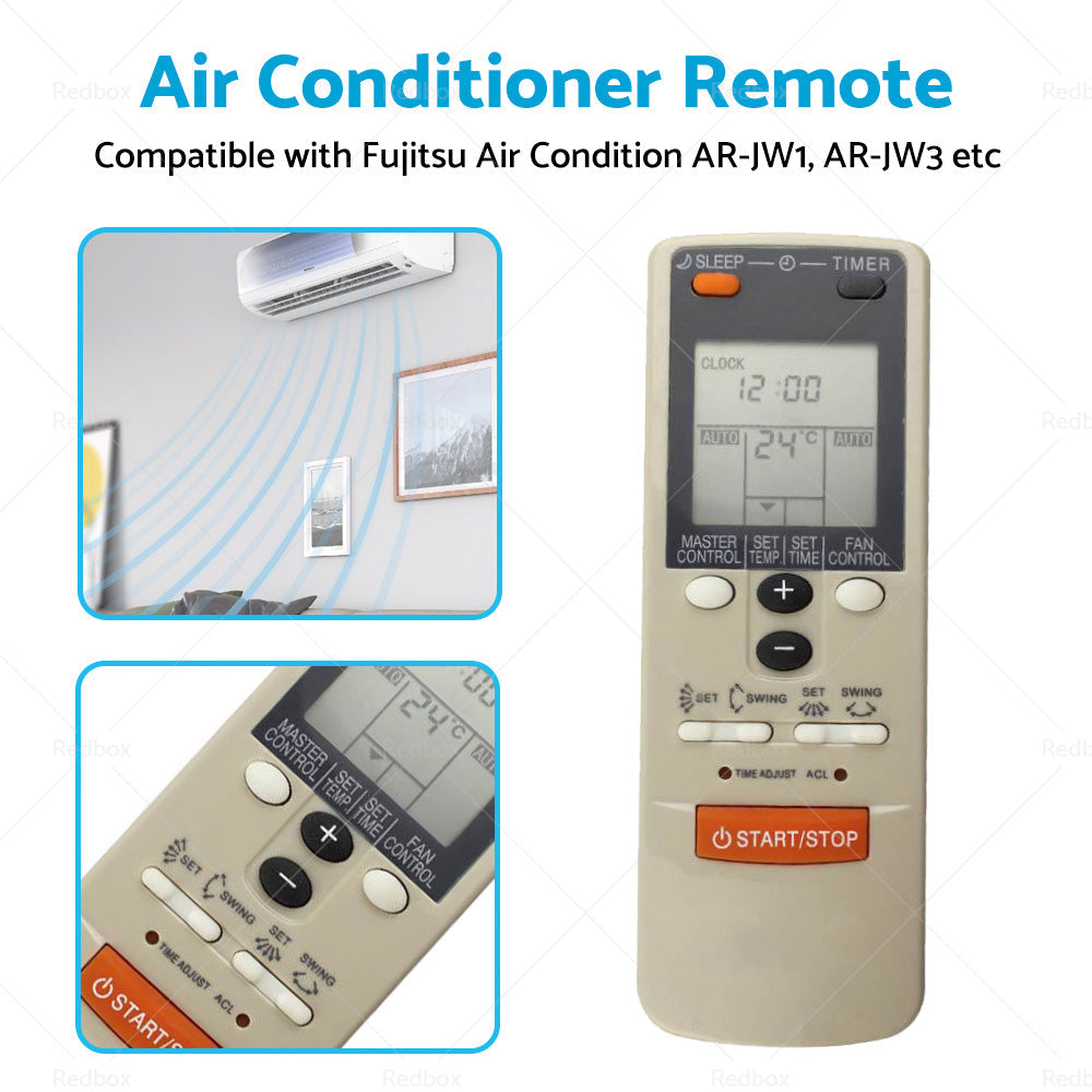 Air Con Remote Suitable for Fujitsu AR-JW1 AR-JW3 AR-JW11 AR-HG1 AR-HG2 AR-DB1-1