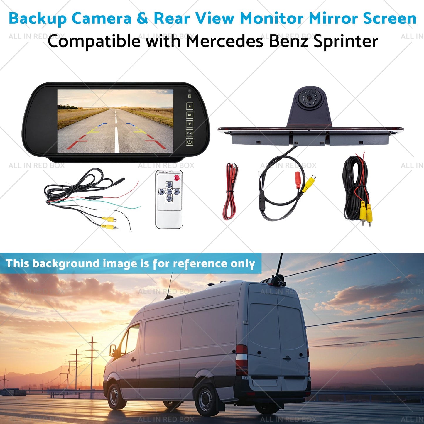 Brake Light Backup Camera W or 7''Monitor Suitable for 07-19 Sprinter or VW Crafter-4
