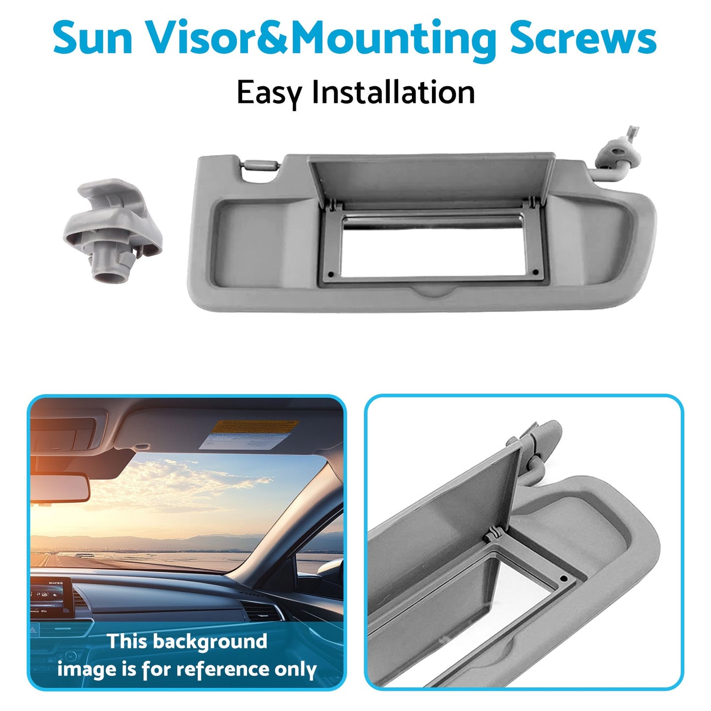 Right Driver Side Sun Visor&Mounting Screws Suitable for Honda Civic FD 06~12-2