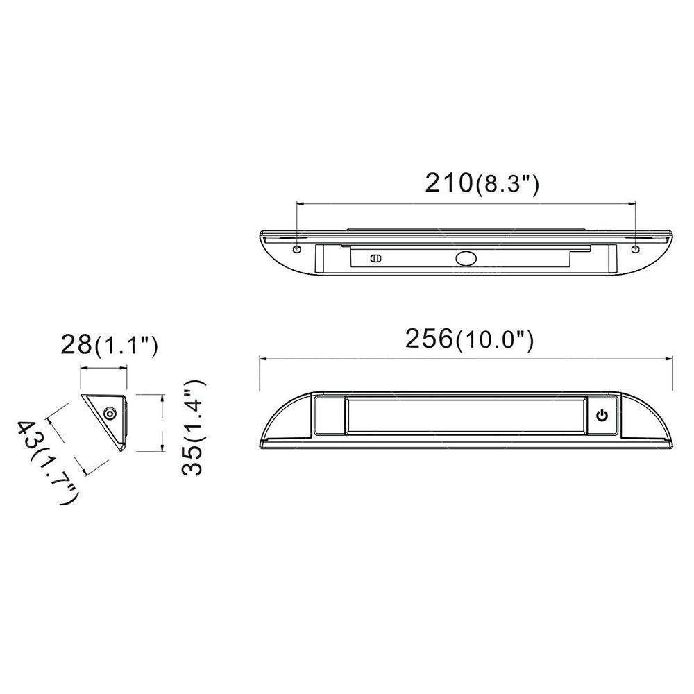 256mm 12V 9 LED Awning Light Touch Switch Strip Bar Caravan Camper Boat Marine-3