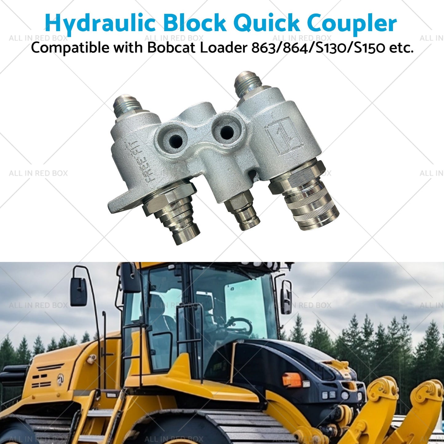 For Bobcat Hydraulic Block Quick Coupler Flat Face FFH Auxillary Valve 6678076-3