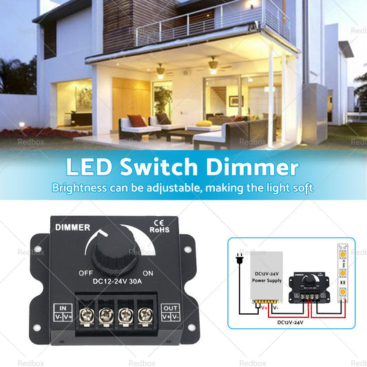 12V-24V Metal LED Switch Dimmer Controller Manual Operation for Strip Light-1