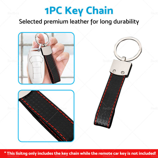 1 Piece Black Key Ring Keychain Keyring Metal PU Leather Key Chain Universal-1