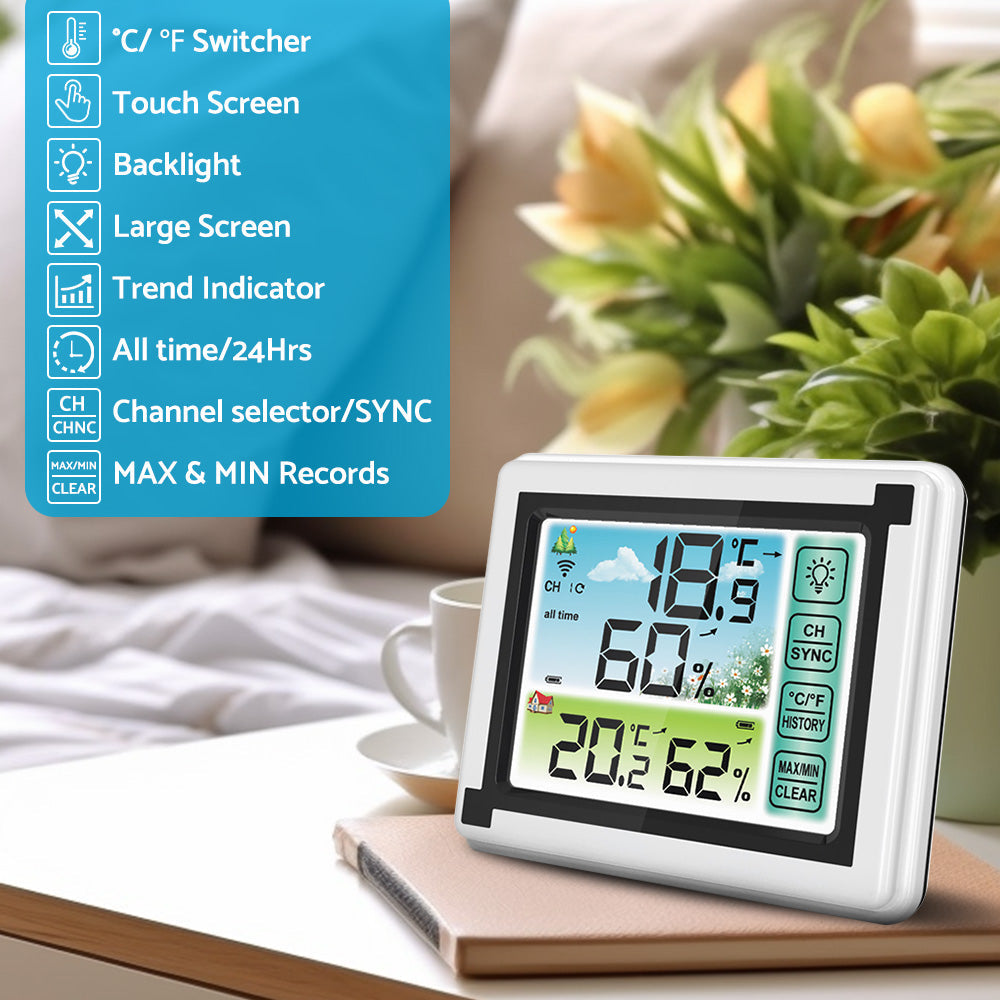 Wireless Weather Station Thermometer Digital Temperature Humidity Monitor Home-2