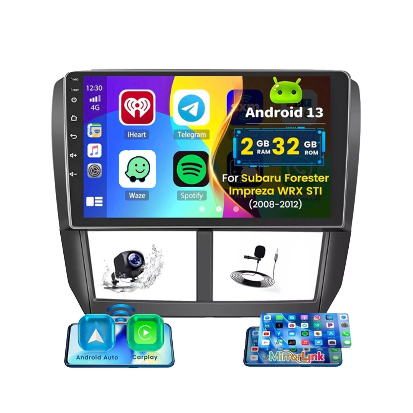 9'' In-Dash Unit Android 13 Car Stereo Suitable For Forester 08–12 Impreza 07-13-4