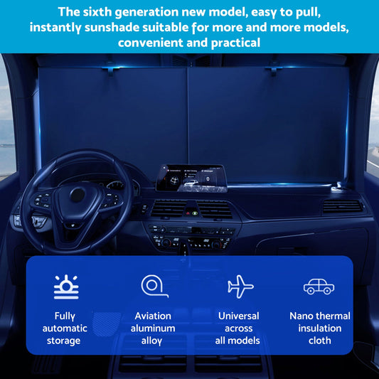 Auto Retractable Sunshade Suitable For Car Windshield w/Automatic Function 2025-1