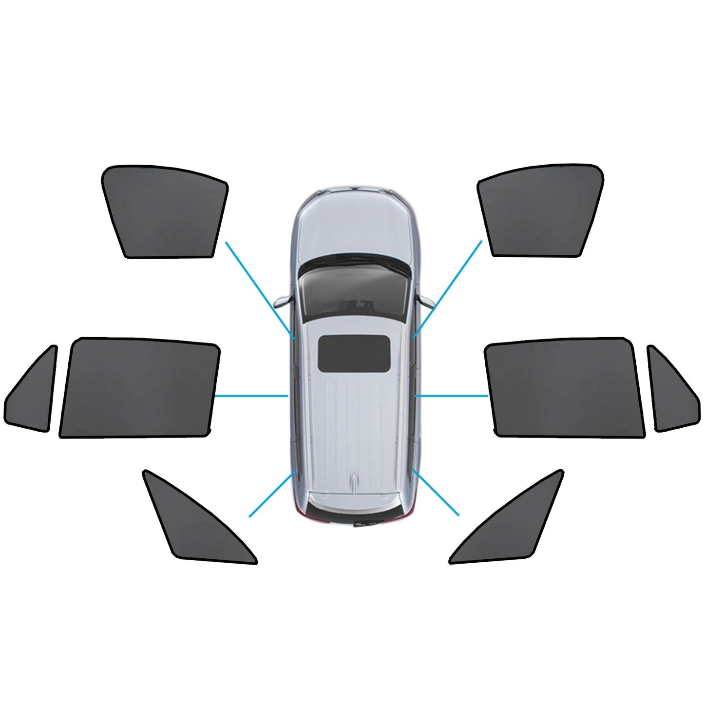 Car Window Sun Shades Magnetic Mesh Suitable for Mercedes-Benz GLC 2015-2022-5