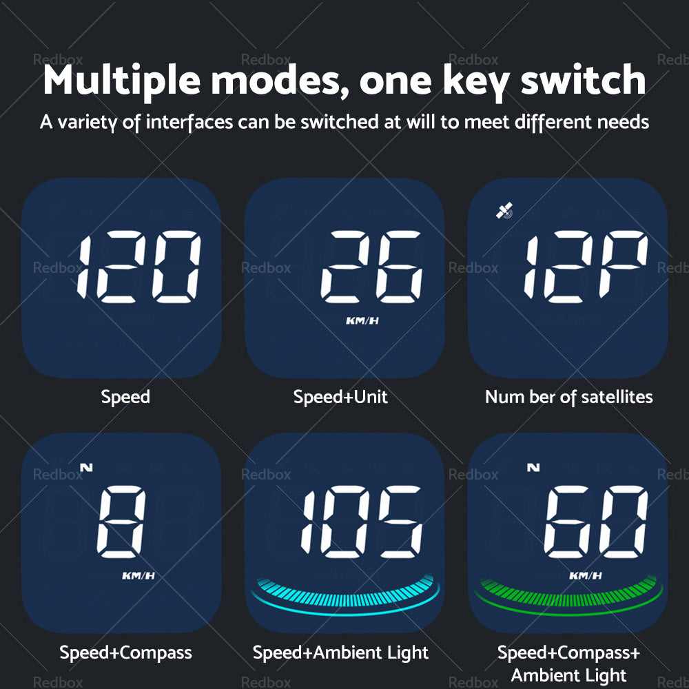 Digital Speedometer Universal GPS Car HUD Head Up Display MPH Overspeed Alarm AU-2