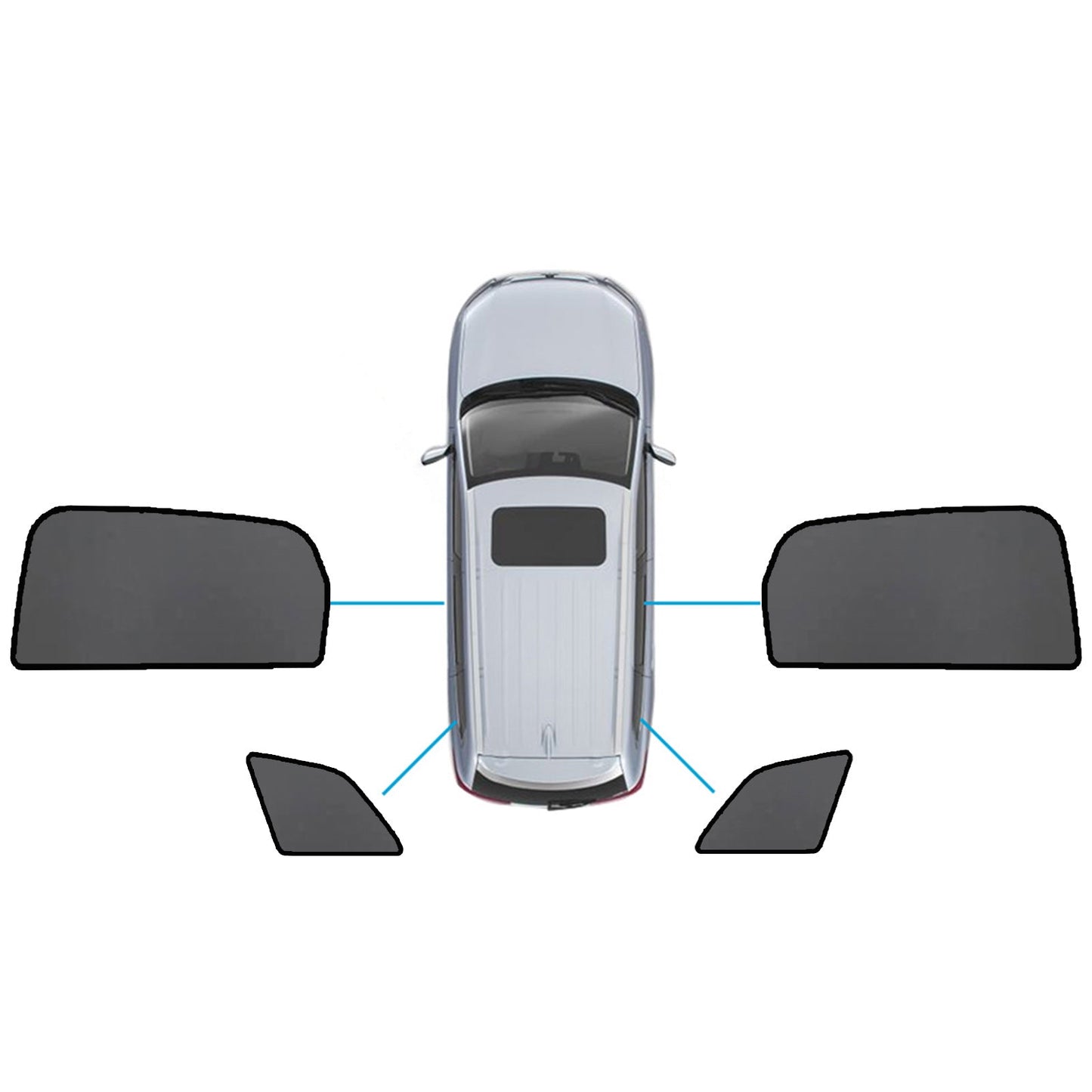 Magnetic Mesh Sun Blind Shades Suitable for Audi Q7 SQ7 2015-2025 On Front/Rear-4
