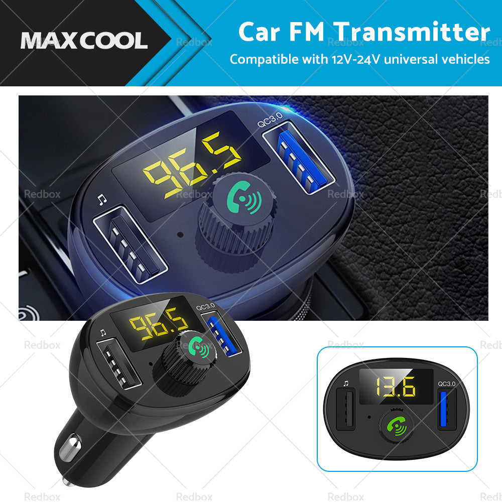 Bluetooth-5. 0 Radio Car Kit Wireless FM Transmitter Dual USB Charger MP3 Player-0