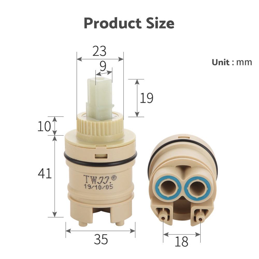 35mm Ceramic Tap Cartridge Suitable For Mixer Shower Bathroom Tap Replacement AU-4