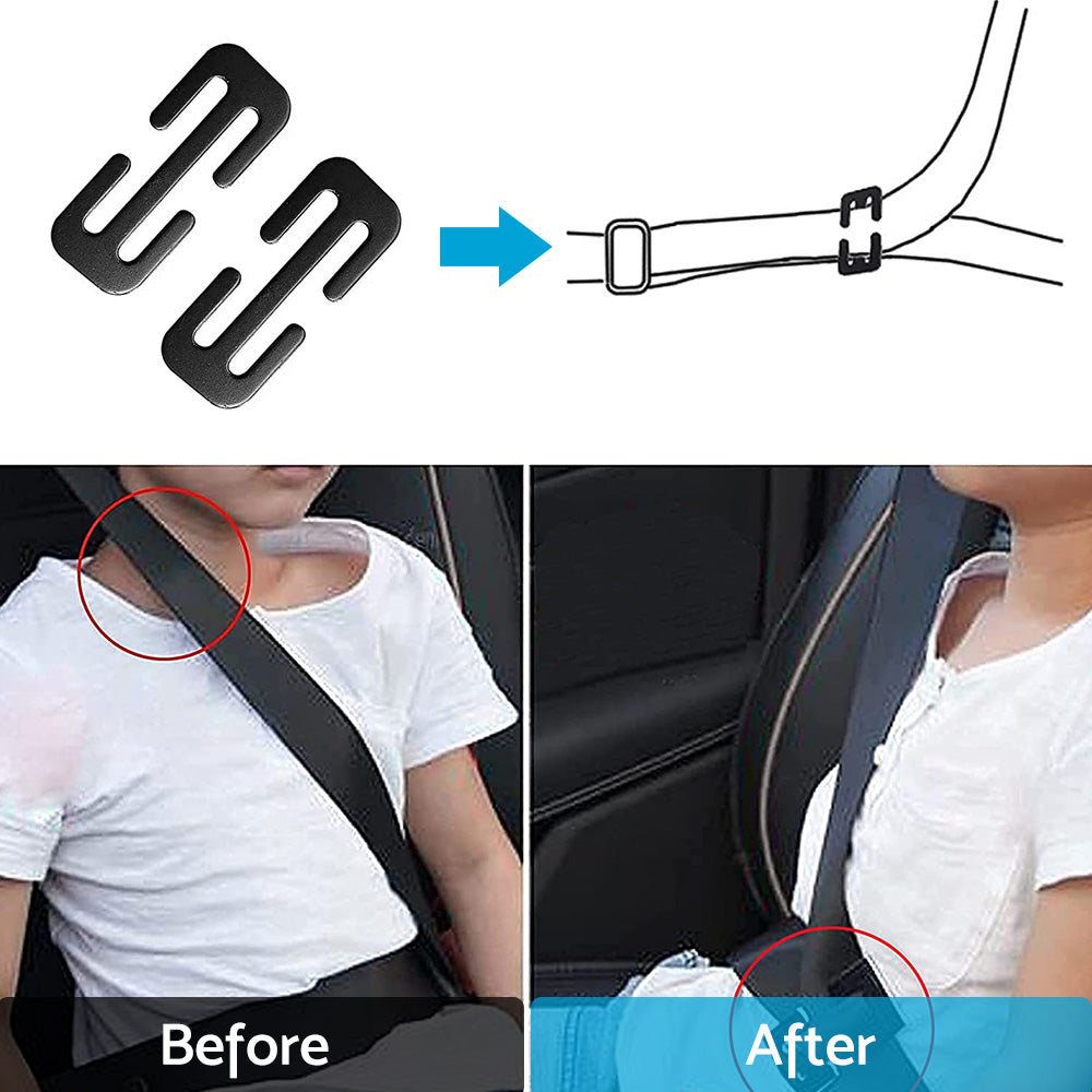2x Locking Clip Metal Automotive Type Car Safety Seat Belt Steel Adjuster-4